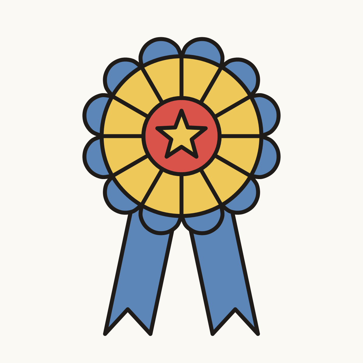 Finished drawing of a rosette