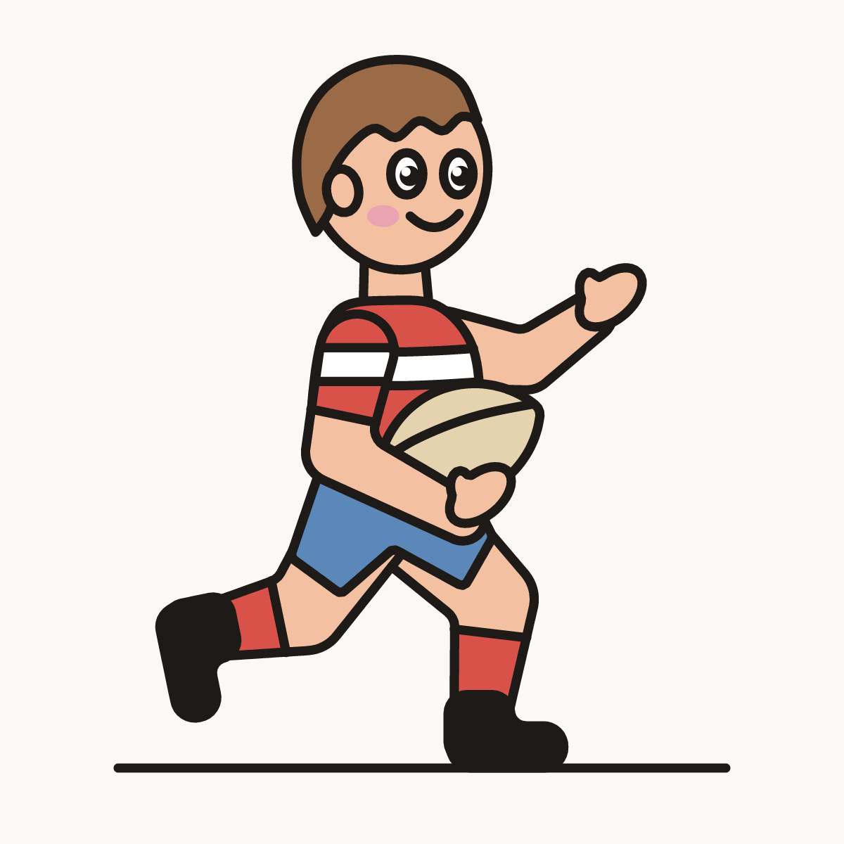 Finished drawing of a rugby player