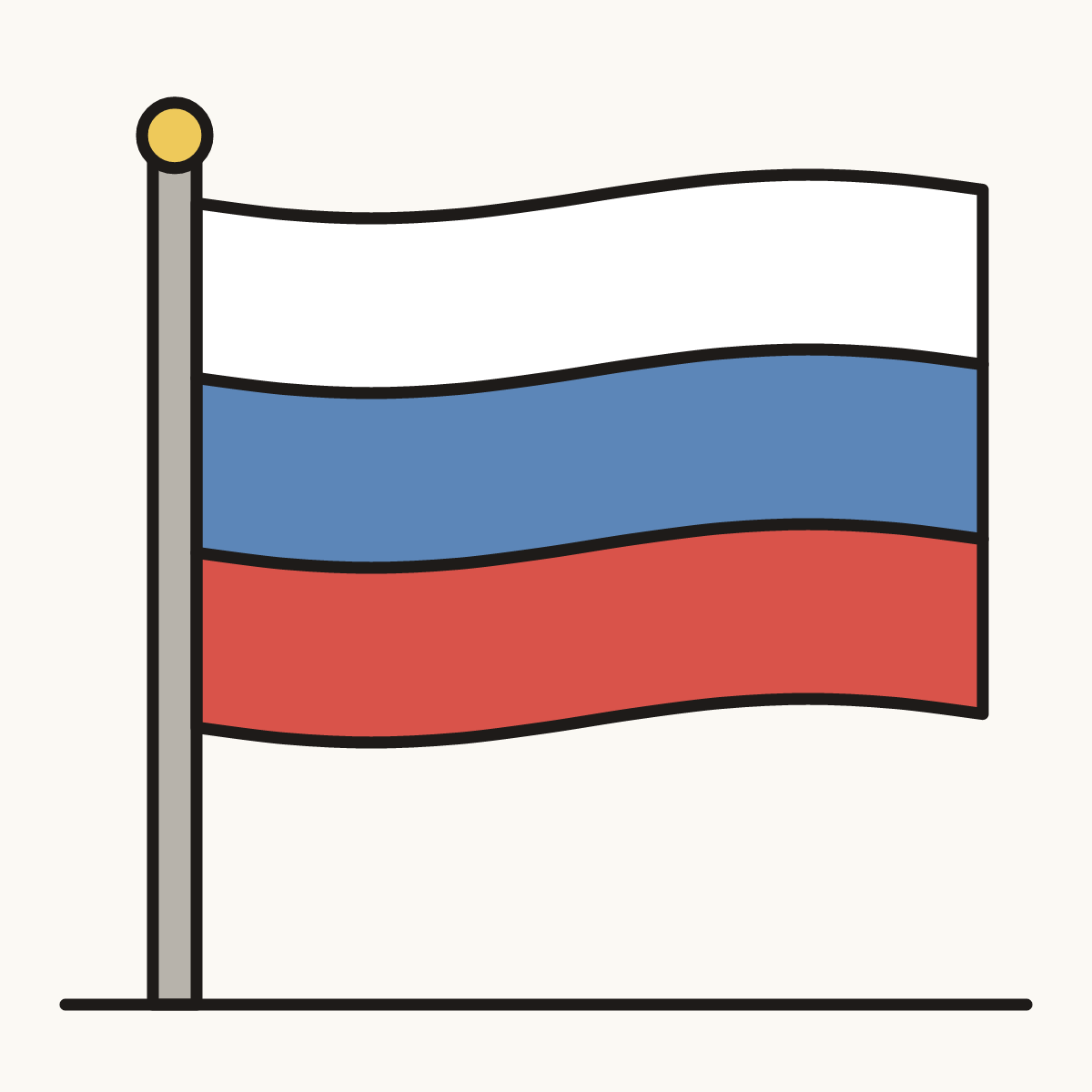 Finished drawing of a russian flag