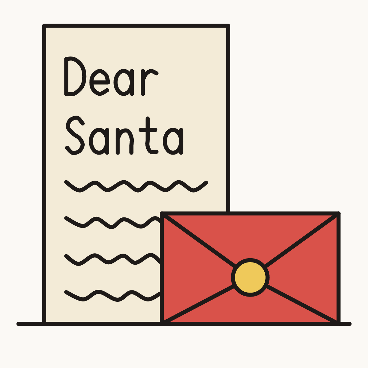 Finished drawing of a letter to Santa