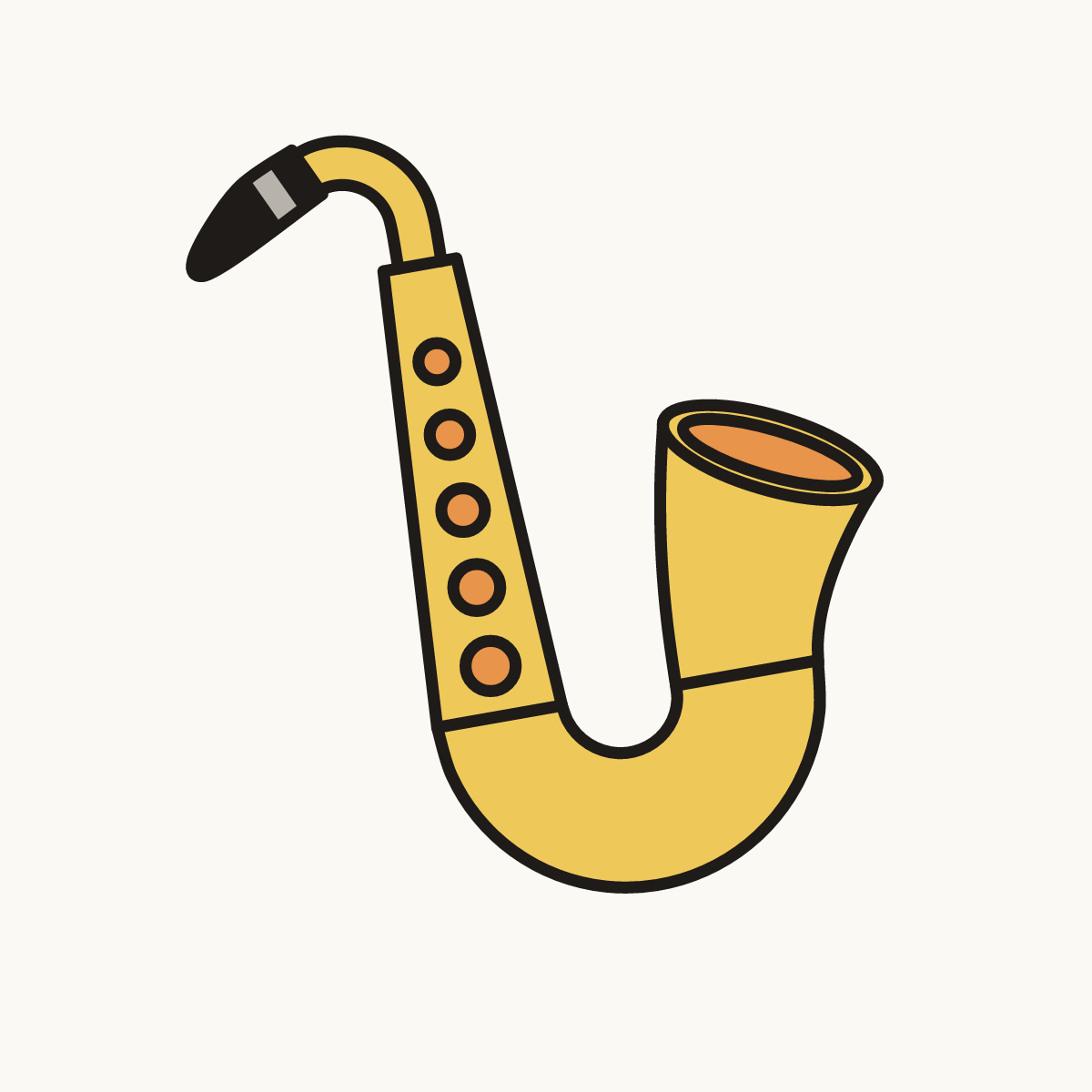 Finished drawing of a saxophone