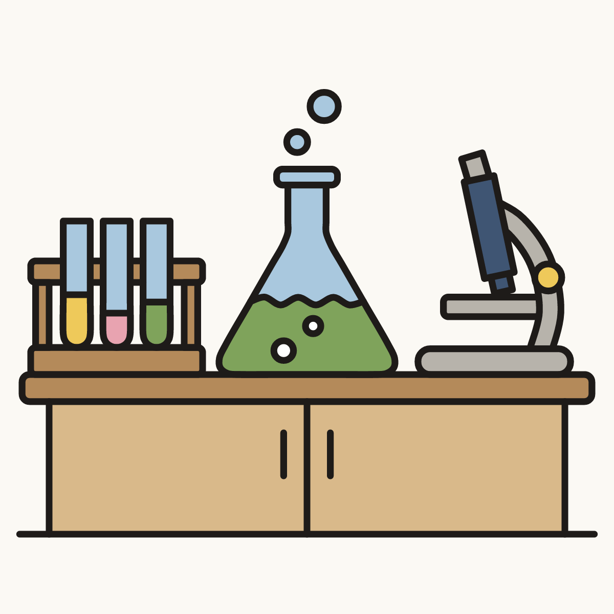 Finished drawing of a science lab