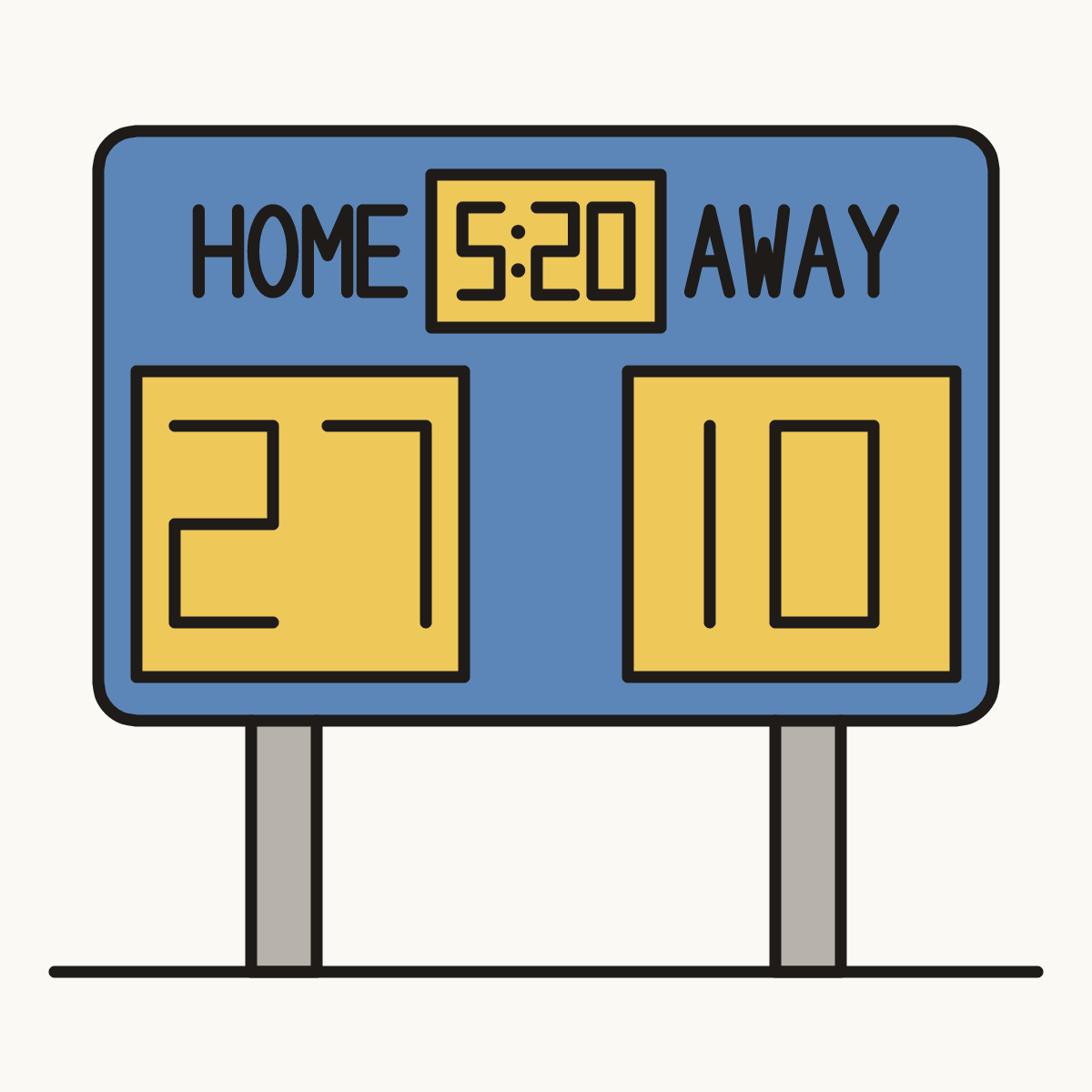 Finished drawing of a scoreboard