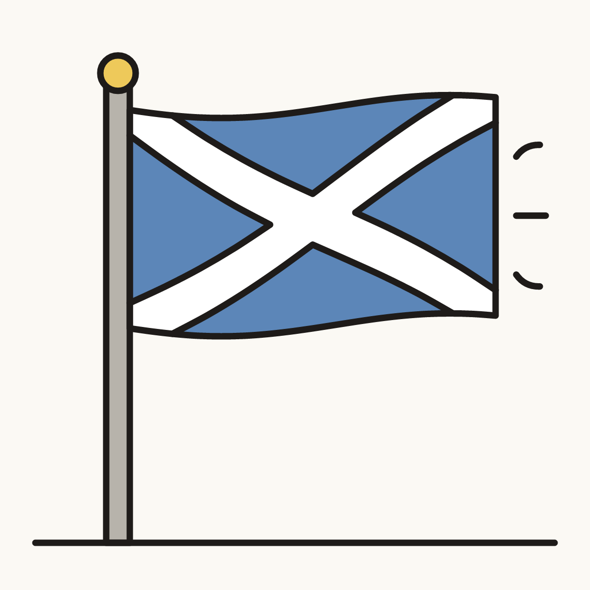 Finished drawing of a scotland flag
