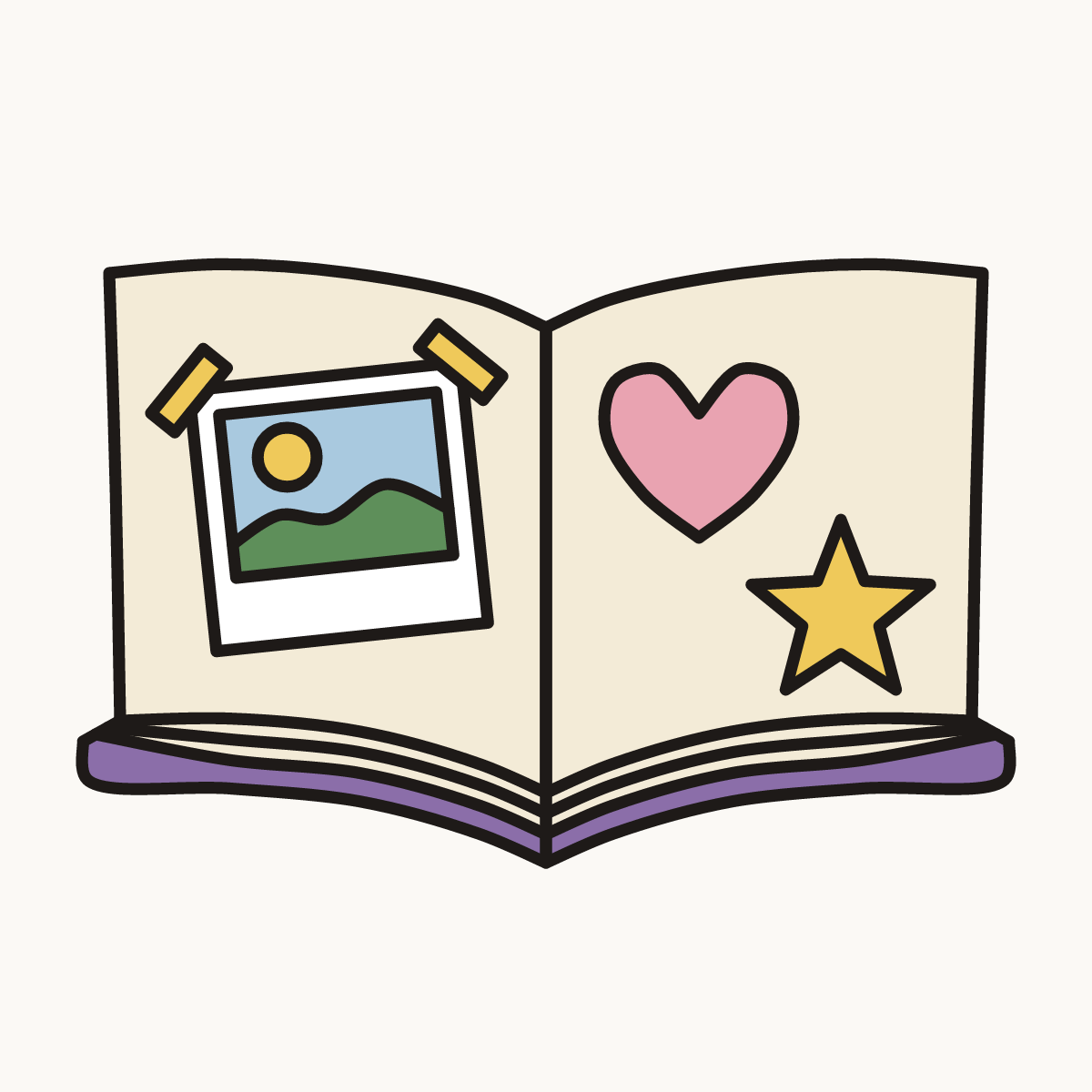 Finished drawing of a scrapbook