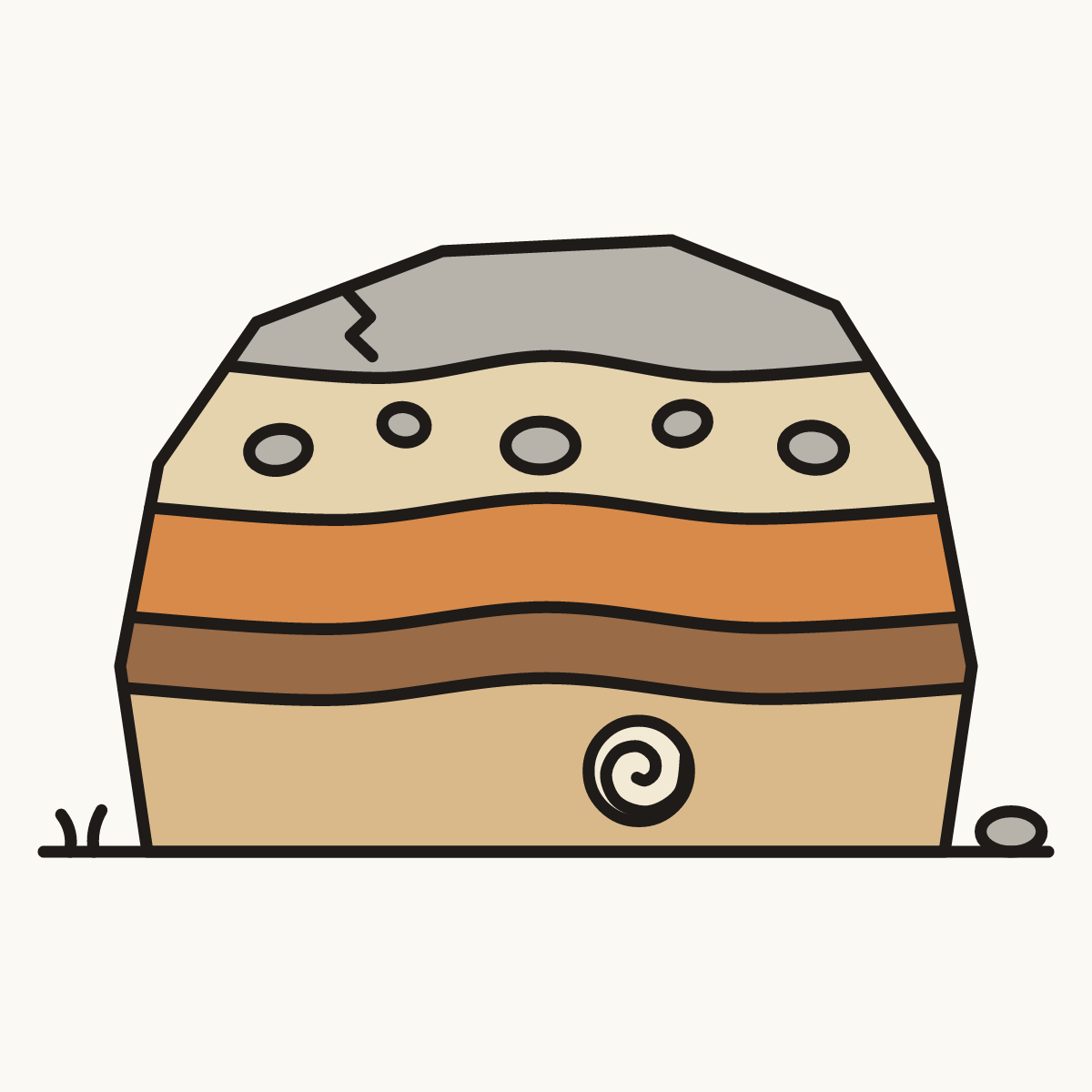 Finished drawing of a sedimentary rock