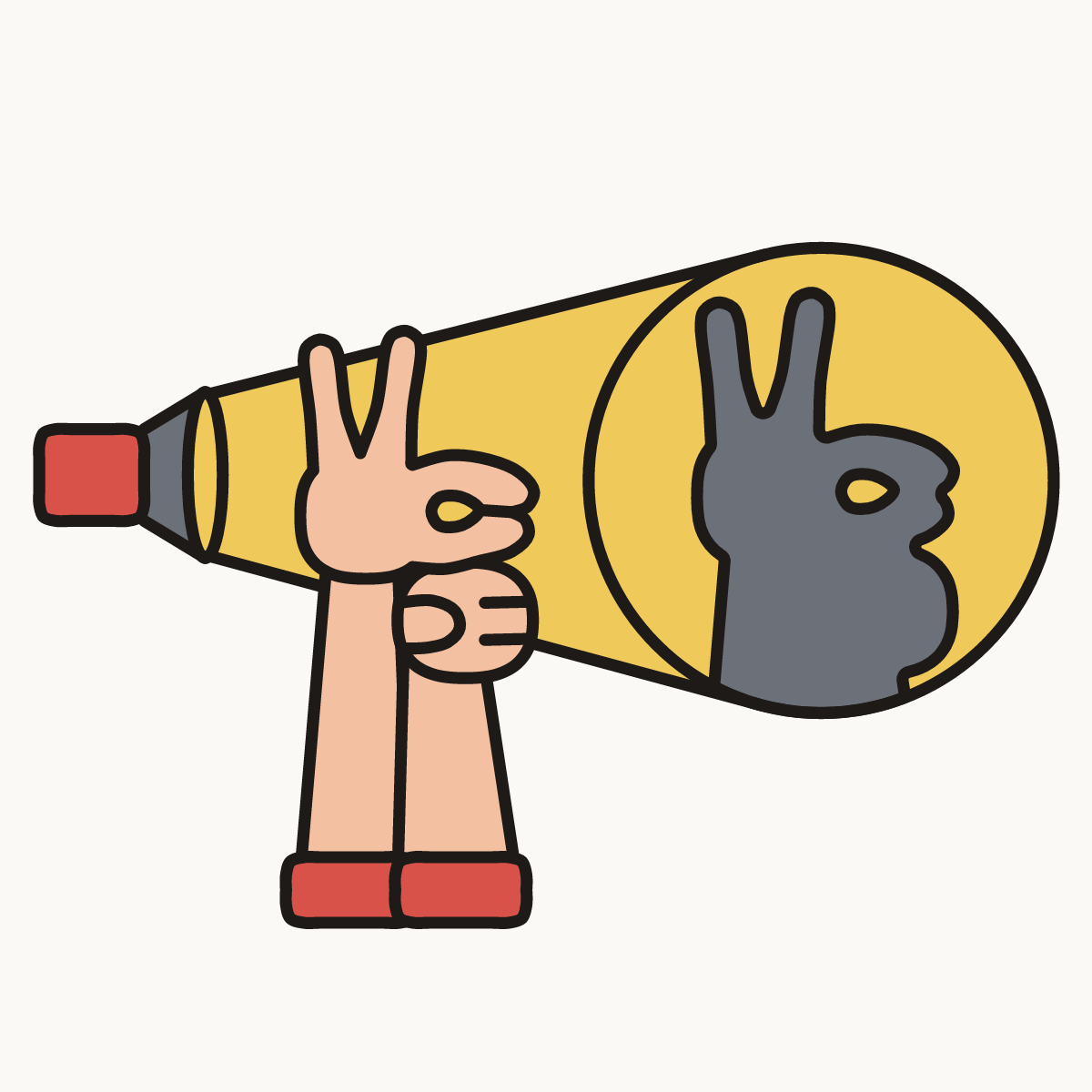 Finished drawing of a shadow puppet