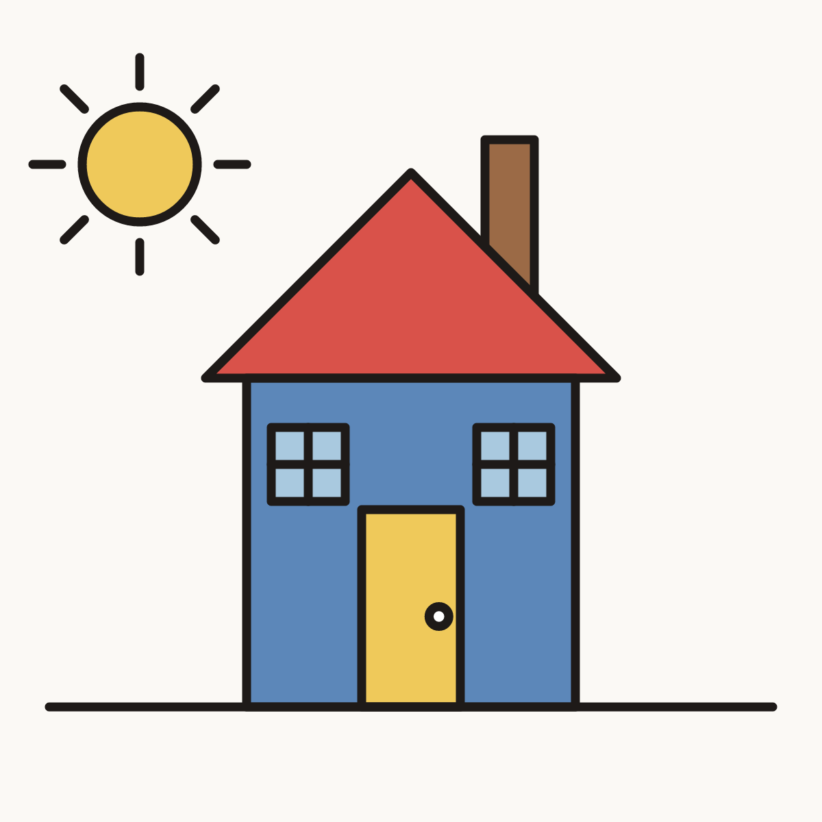 Finished drawing of a shape house