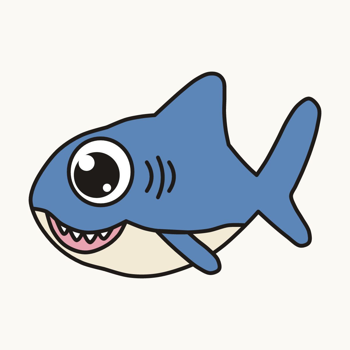 Finished drawing of a shark