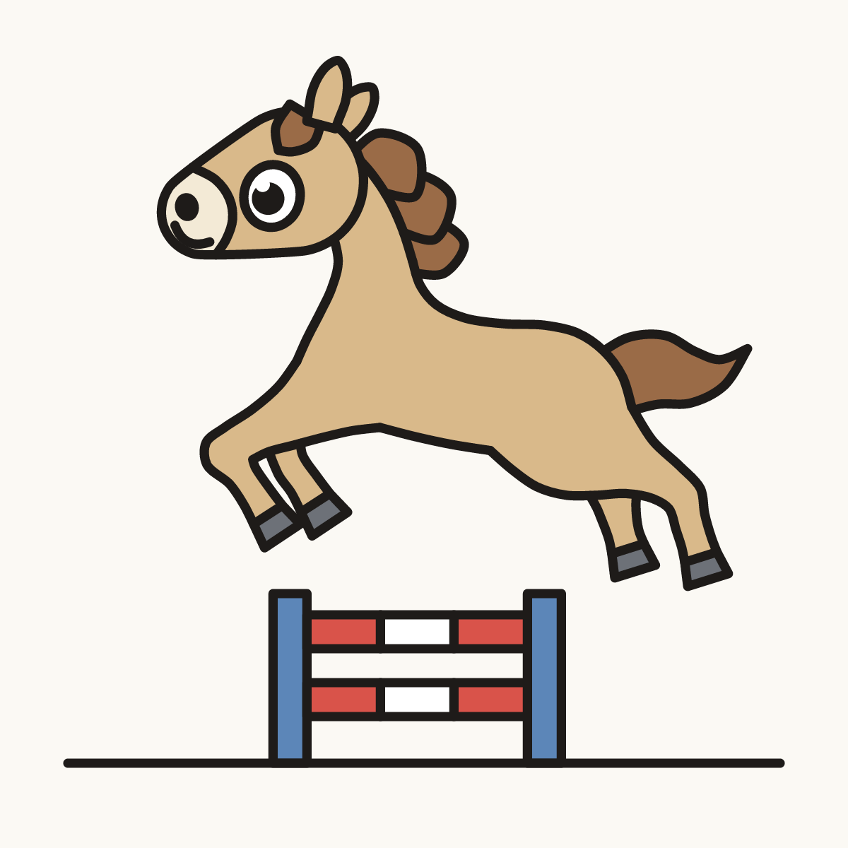 Finished drawing of a show jumping horse