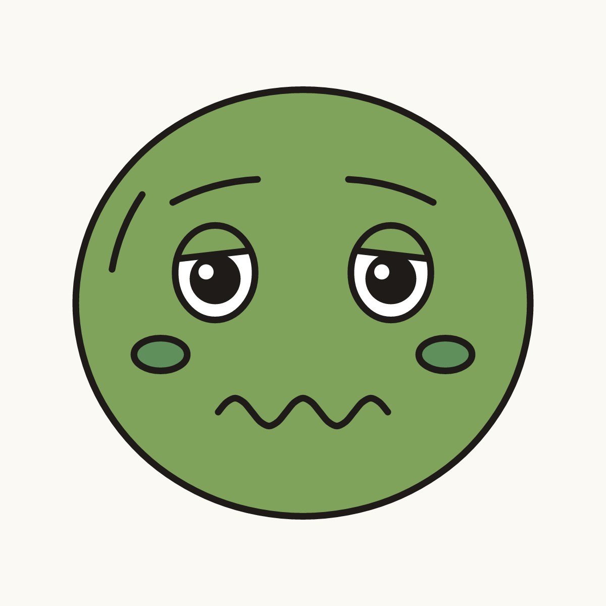 Finished drawing of a sick emoji