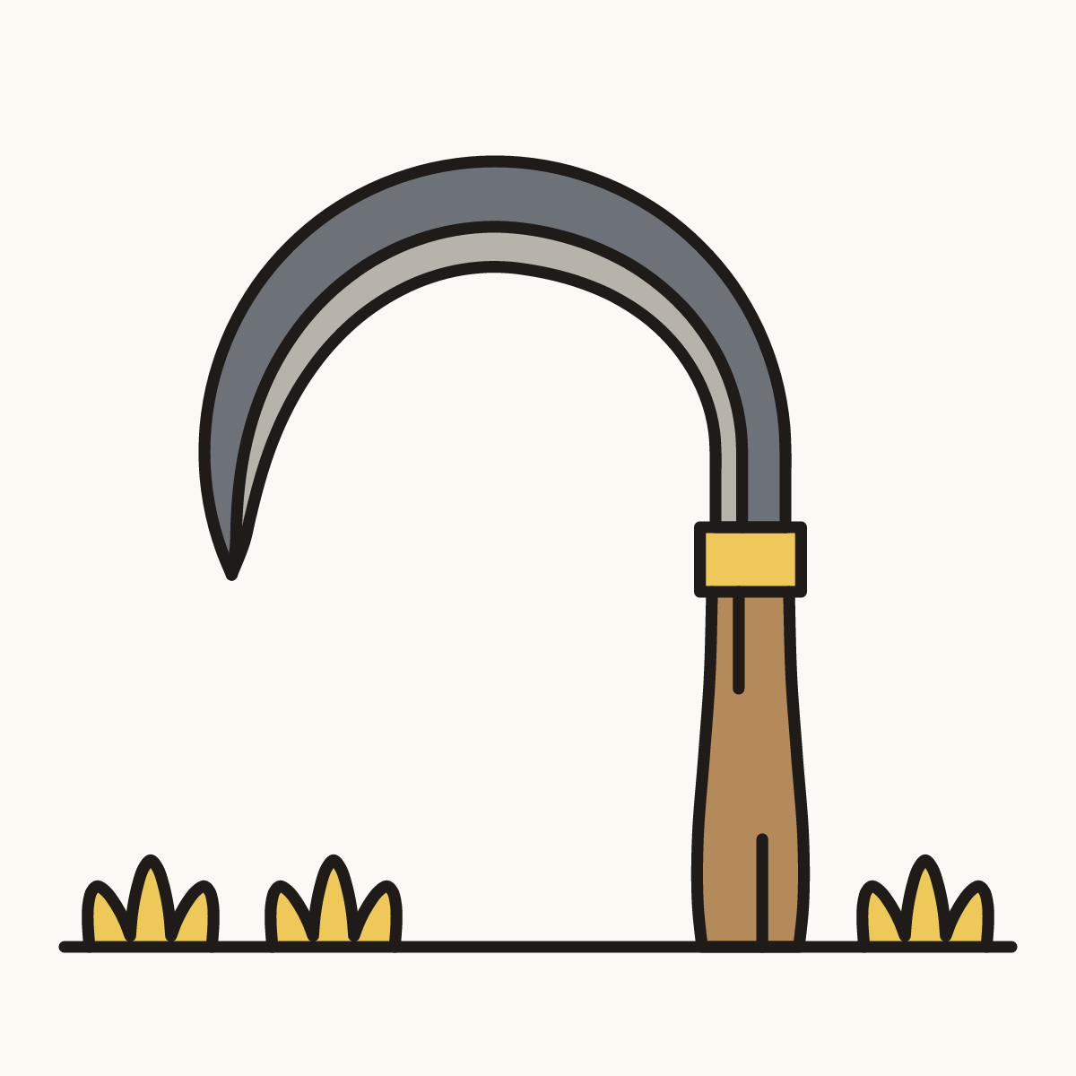 Finished drawing of a sickle