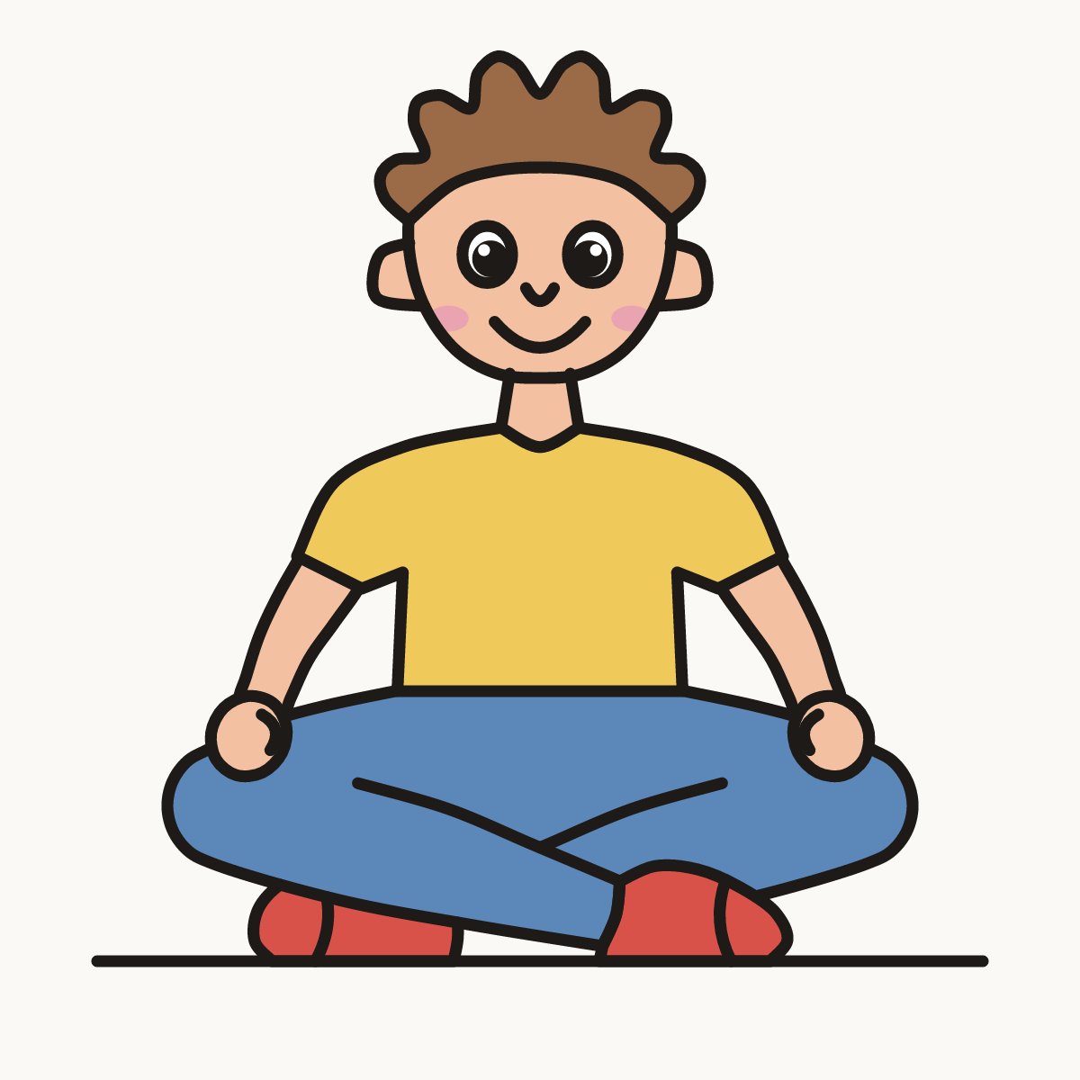 Finished drawing of a sitting cross legged
