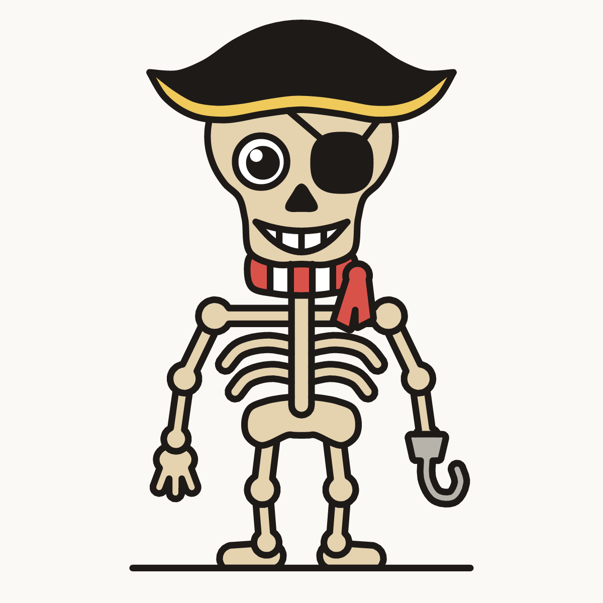 Finished drawing of a skeleton pirate