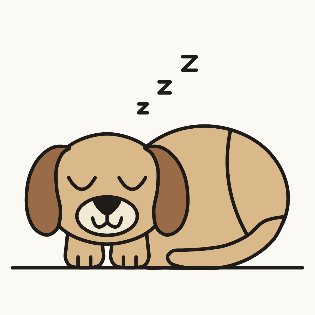 Finished drawing of a sleeping dog
