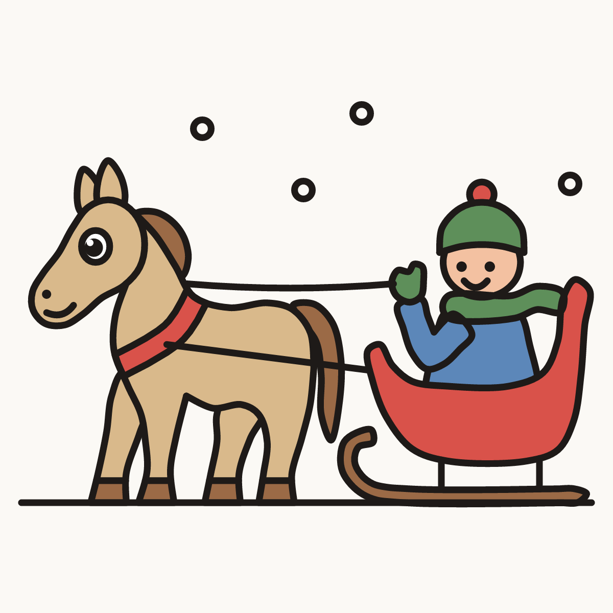 Finished drawing of a sleigh ride