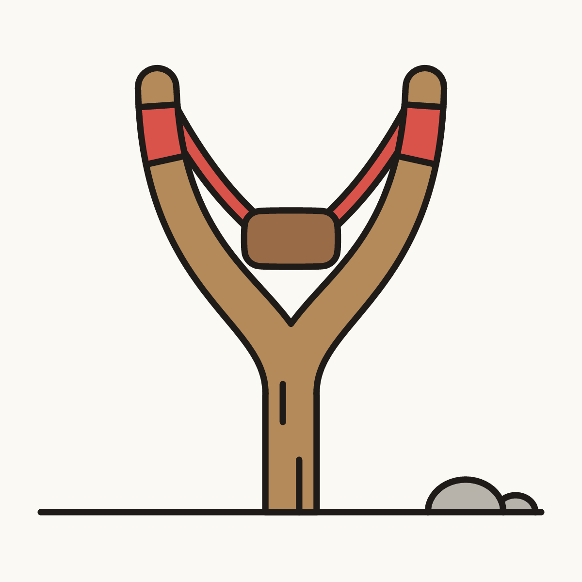 Finished drawing of a slingshot
