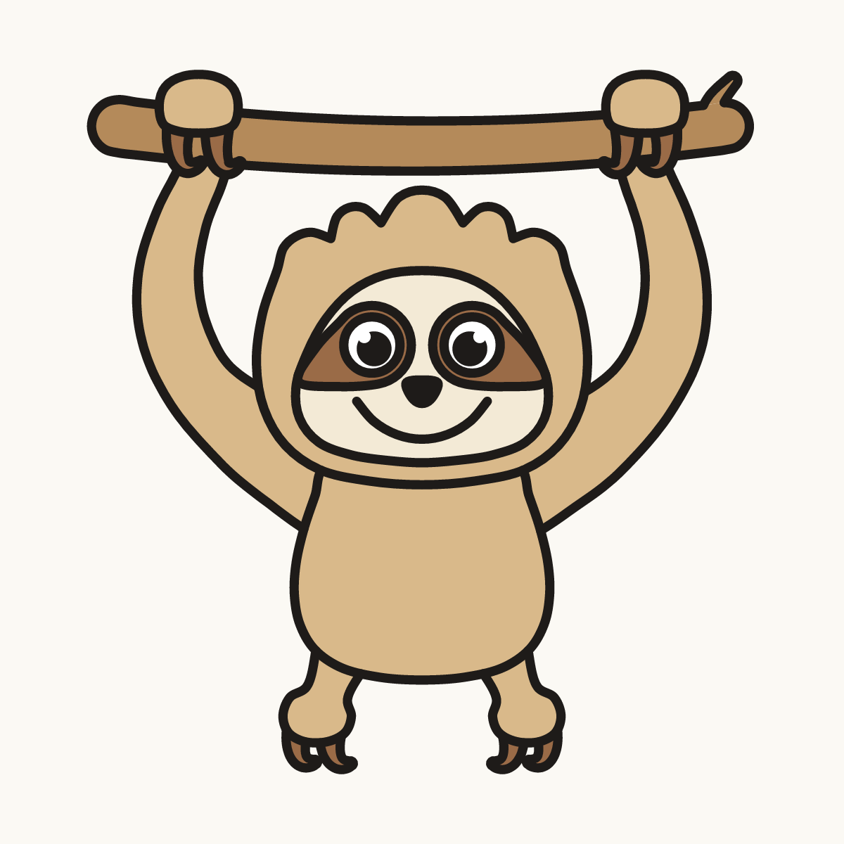 Finished drawing of a sloth