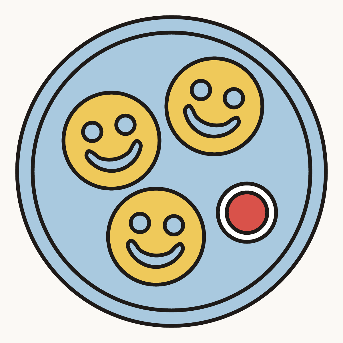 Finished drawing of smiley fries