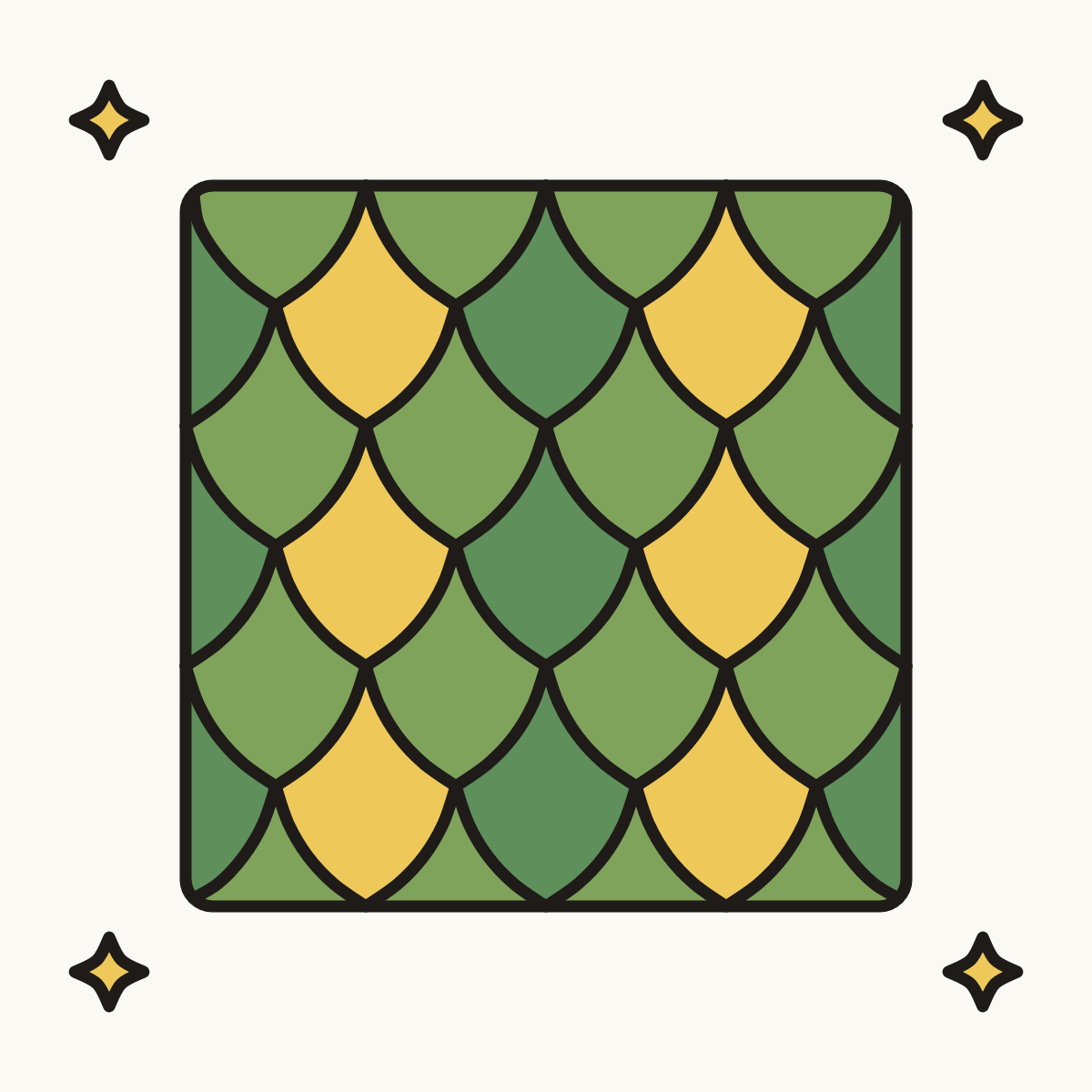 Finished drawing of a snakeskin pattern