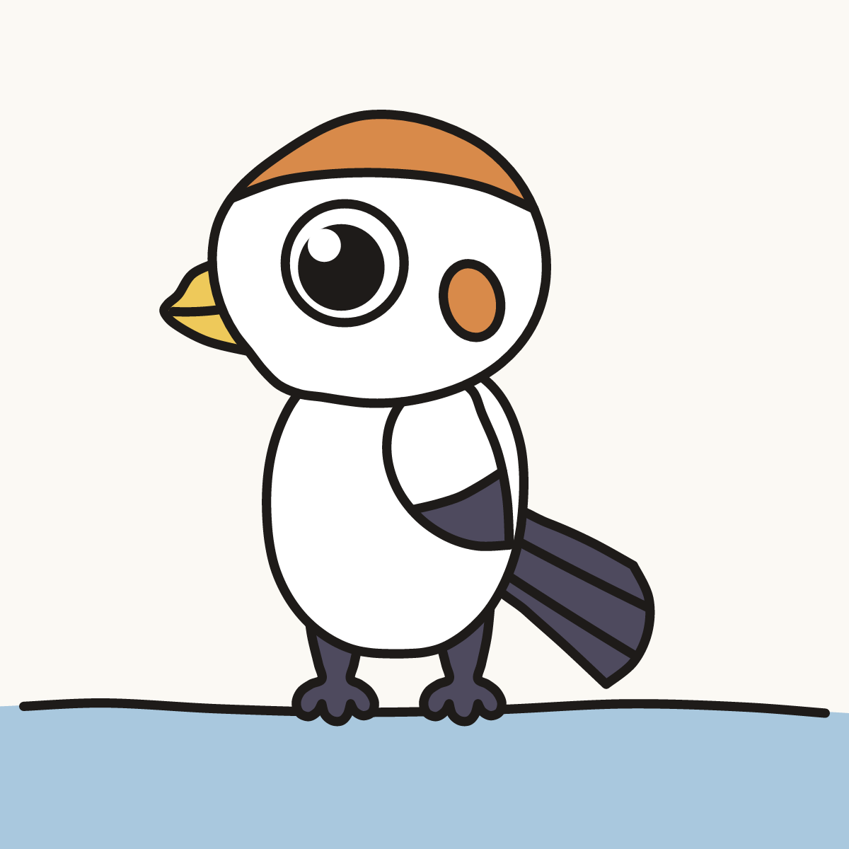 Finished drawing of a snow bunting