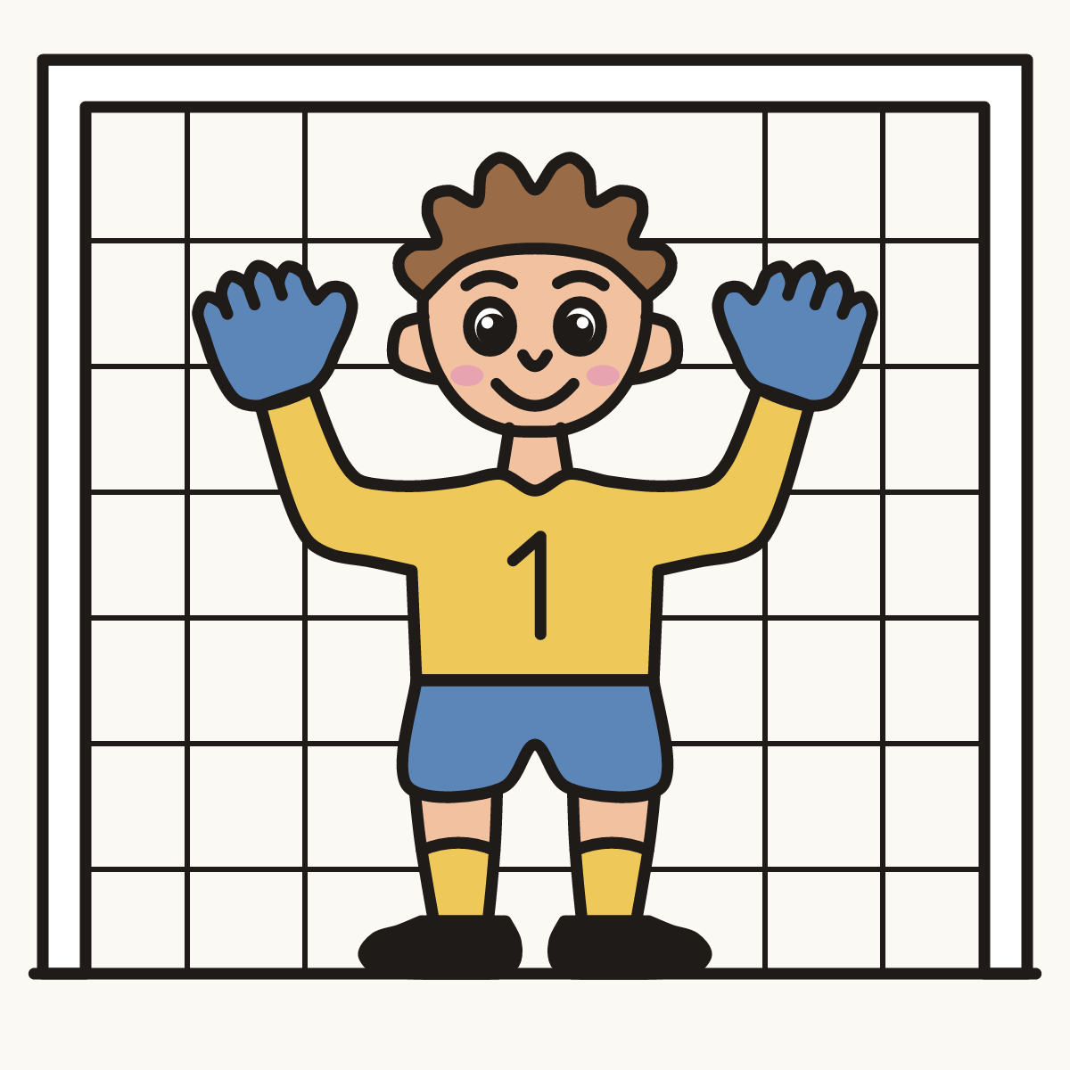 Finished drawing of a soccer goalie