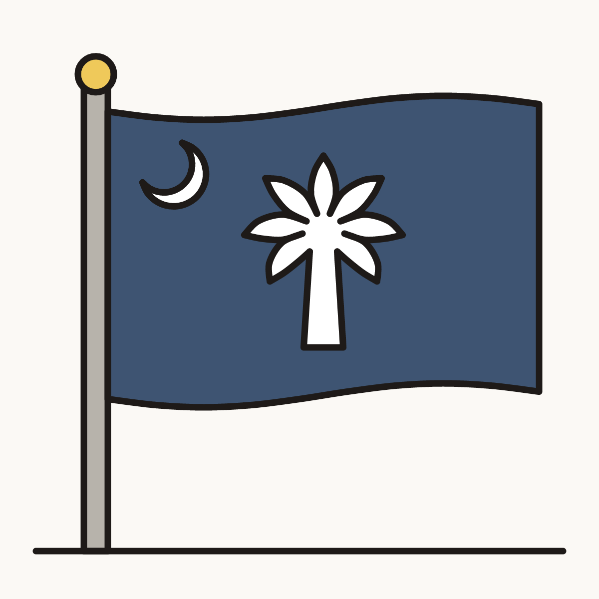 Finished drawing of a south carolina flag