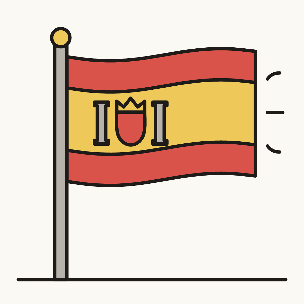 Finished drawing of a spain flag