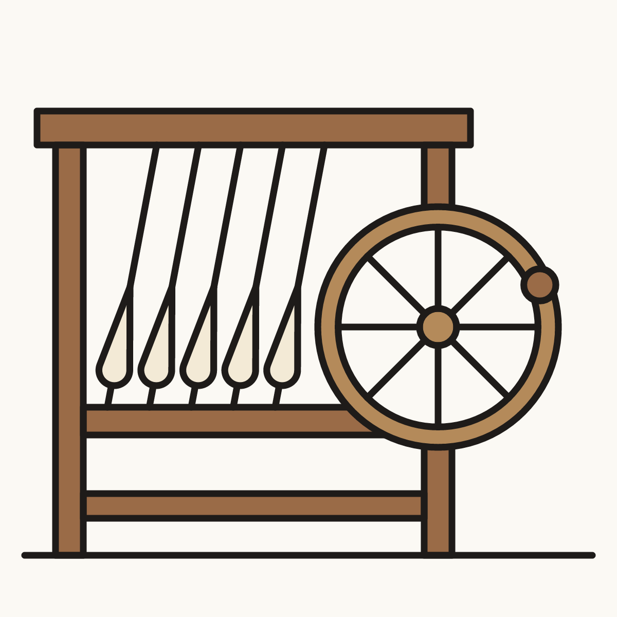 Finished drawing of a spinning jenny