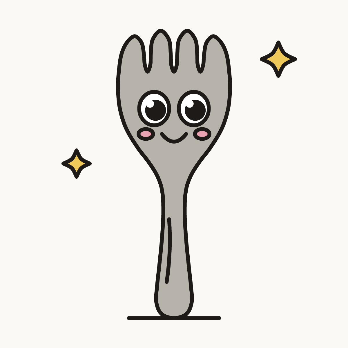 Finished drawing of a spork