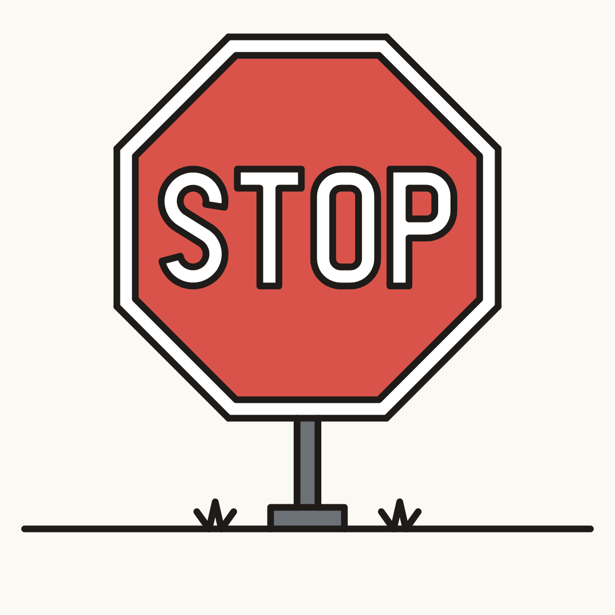 Finished drawing of a stop sign