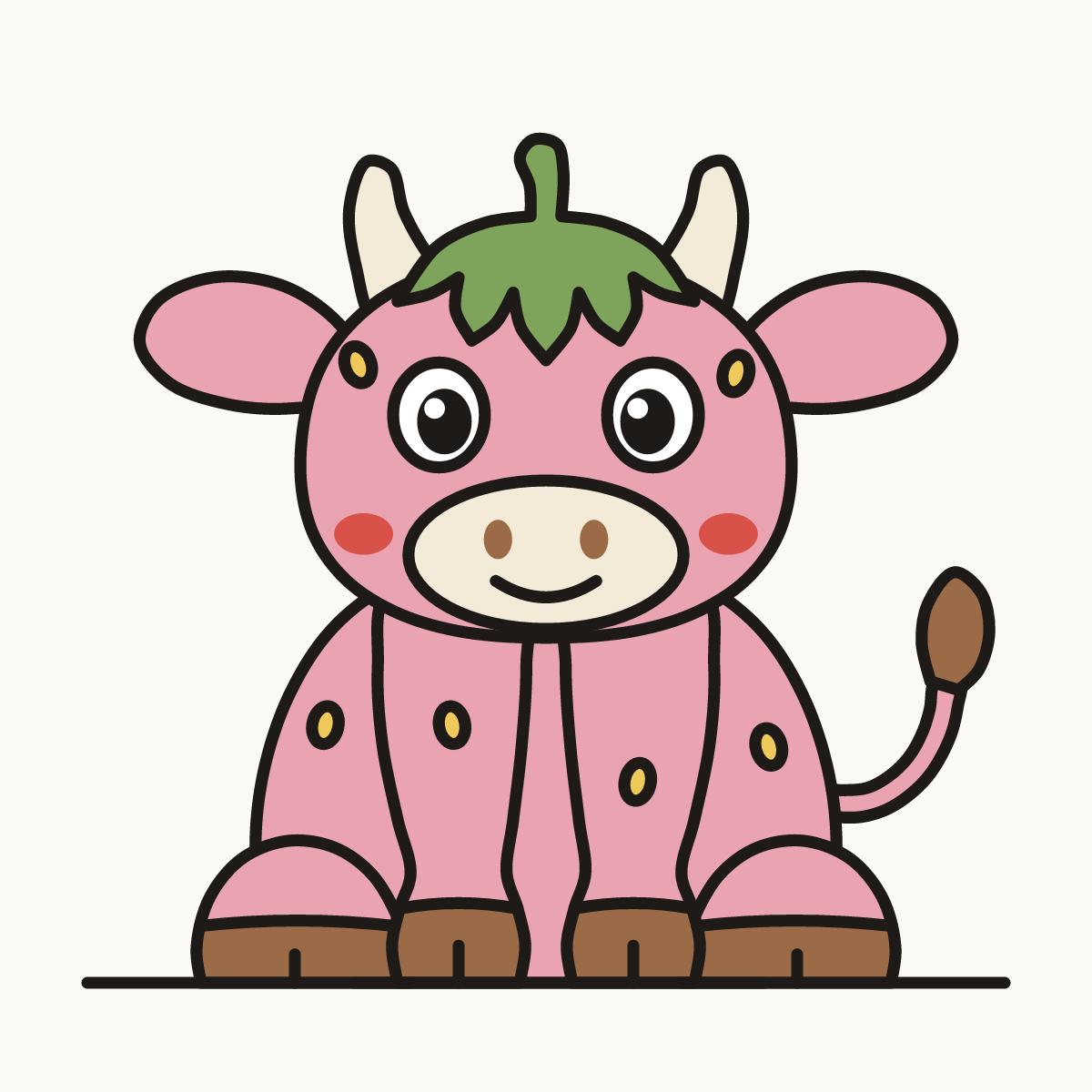 Finished drawing of a strawberry cow