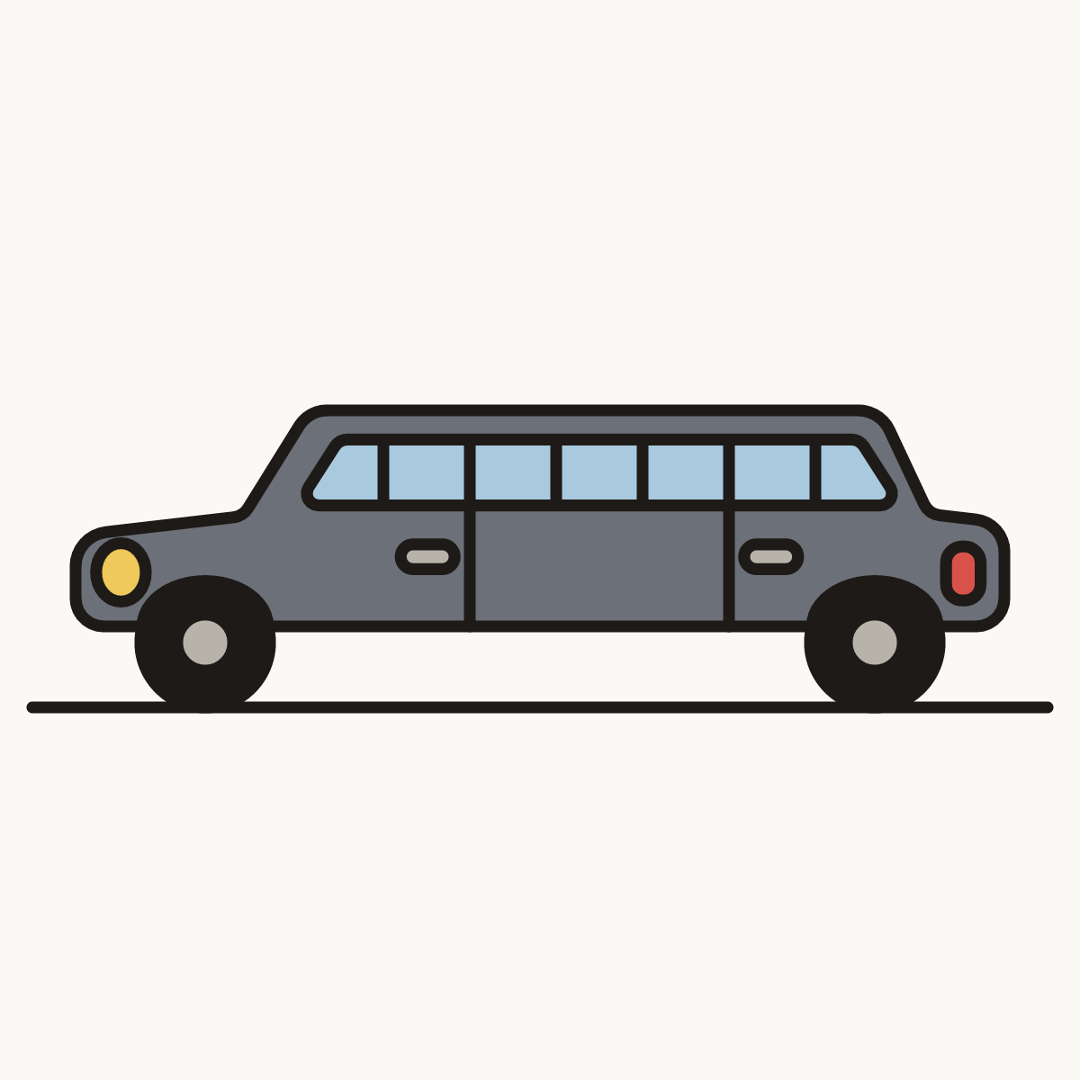 Finished drawing of a stretch limo