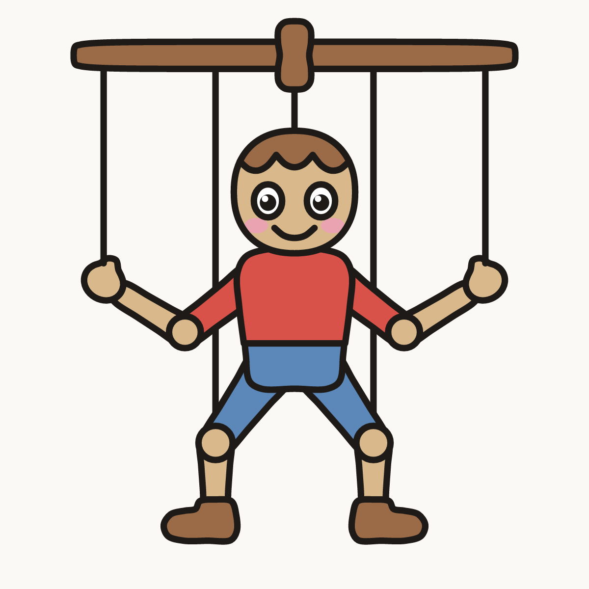 Finished drawing of a string puppet