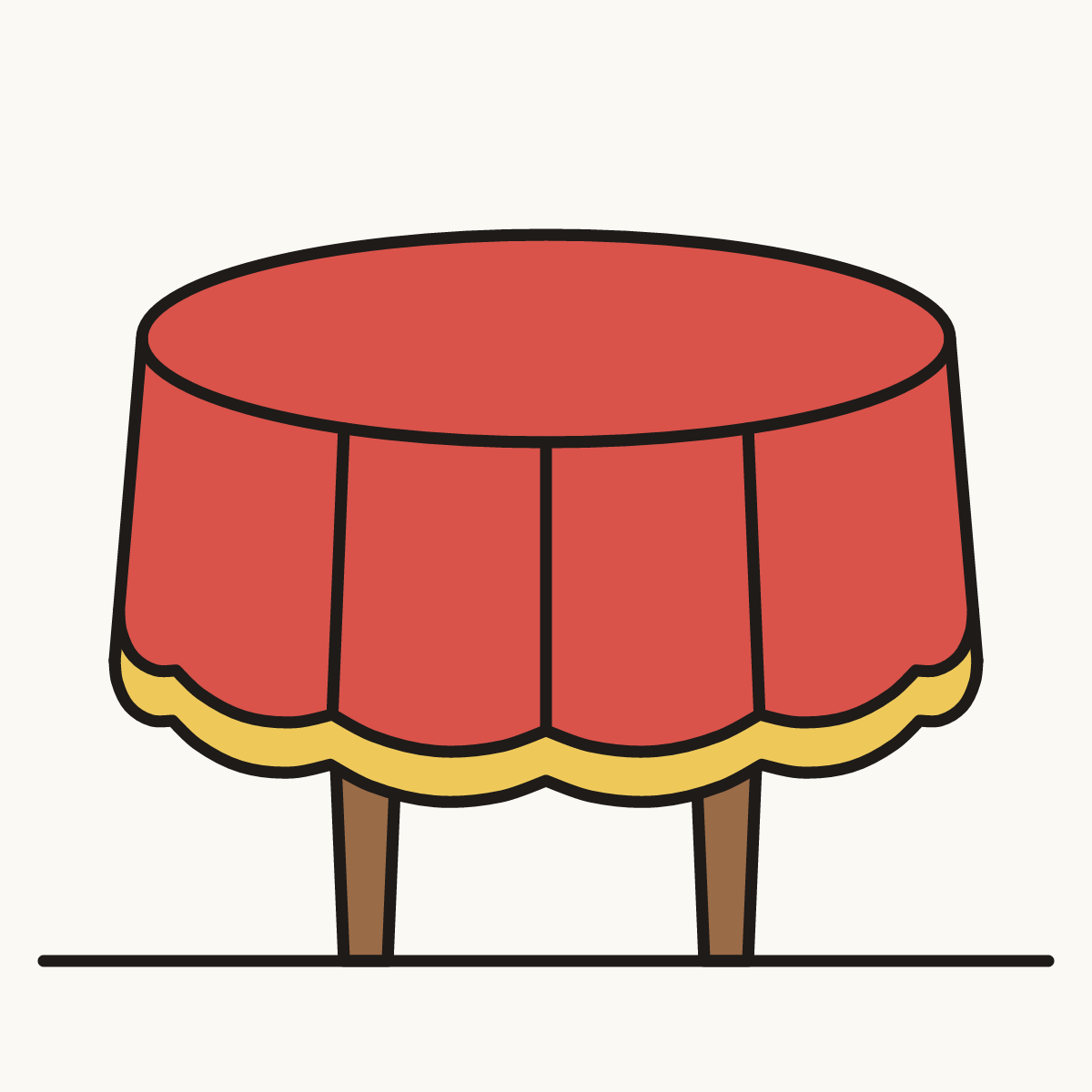Finished drawing of a tablecloth