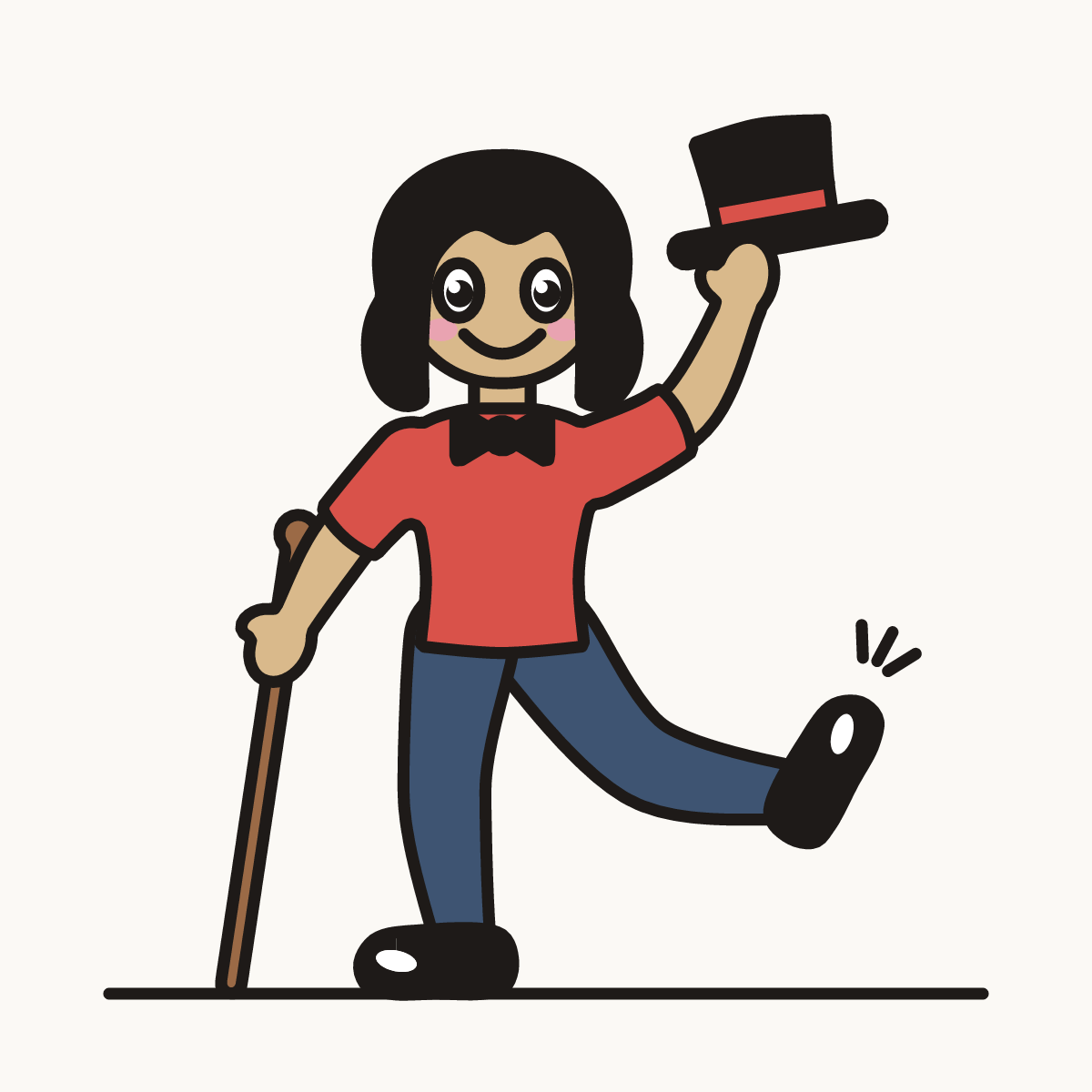 Finished drawing of a tap dancer