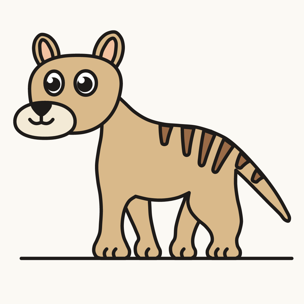 Finished drawing of a tasmanian tiger