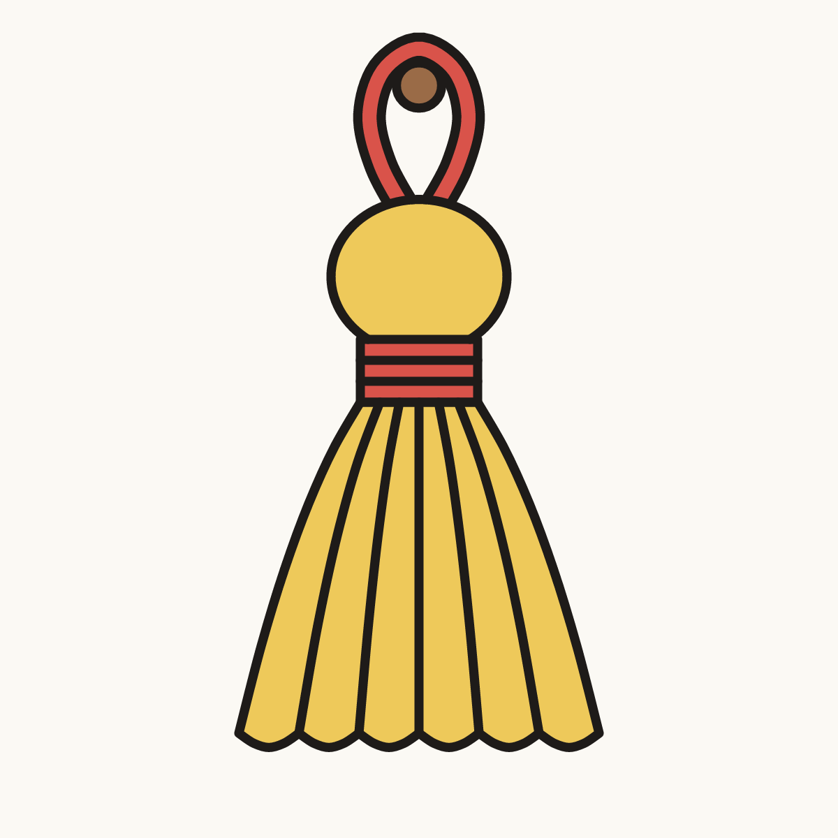Finished drawing of a tassel