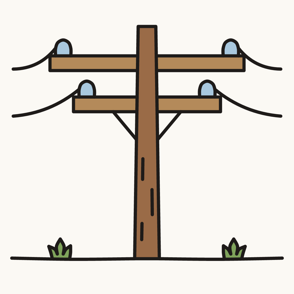 Finished drawing of a telephone pole