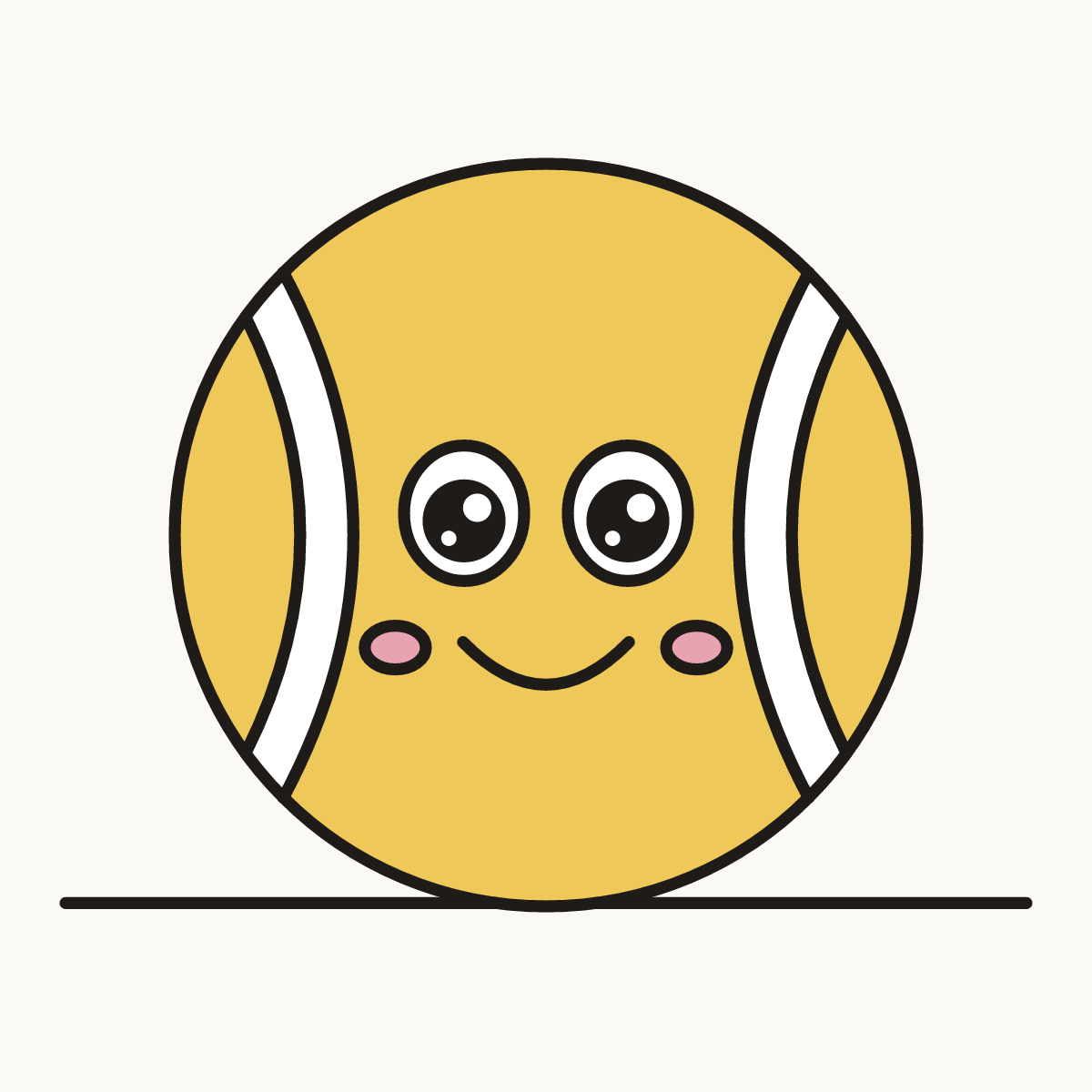 Finished drawing of a tennis ball