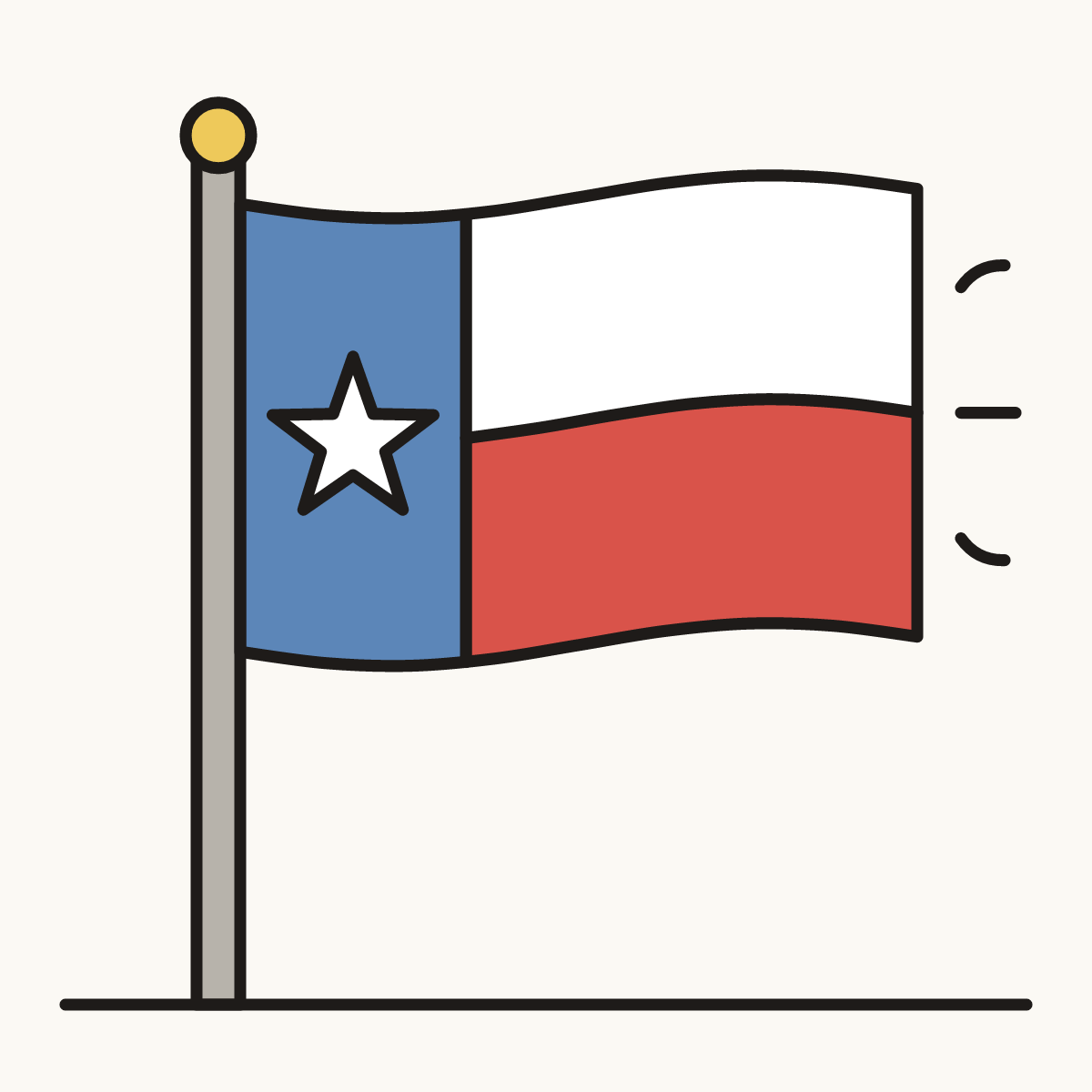 Finished drawing of a Texas flag