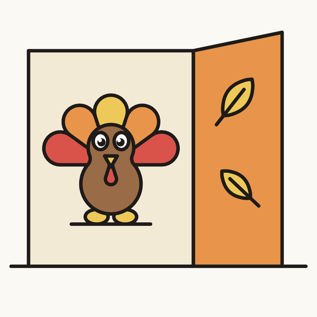 Finished drawing of a Thanksgiving card