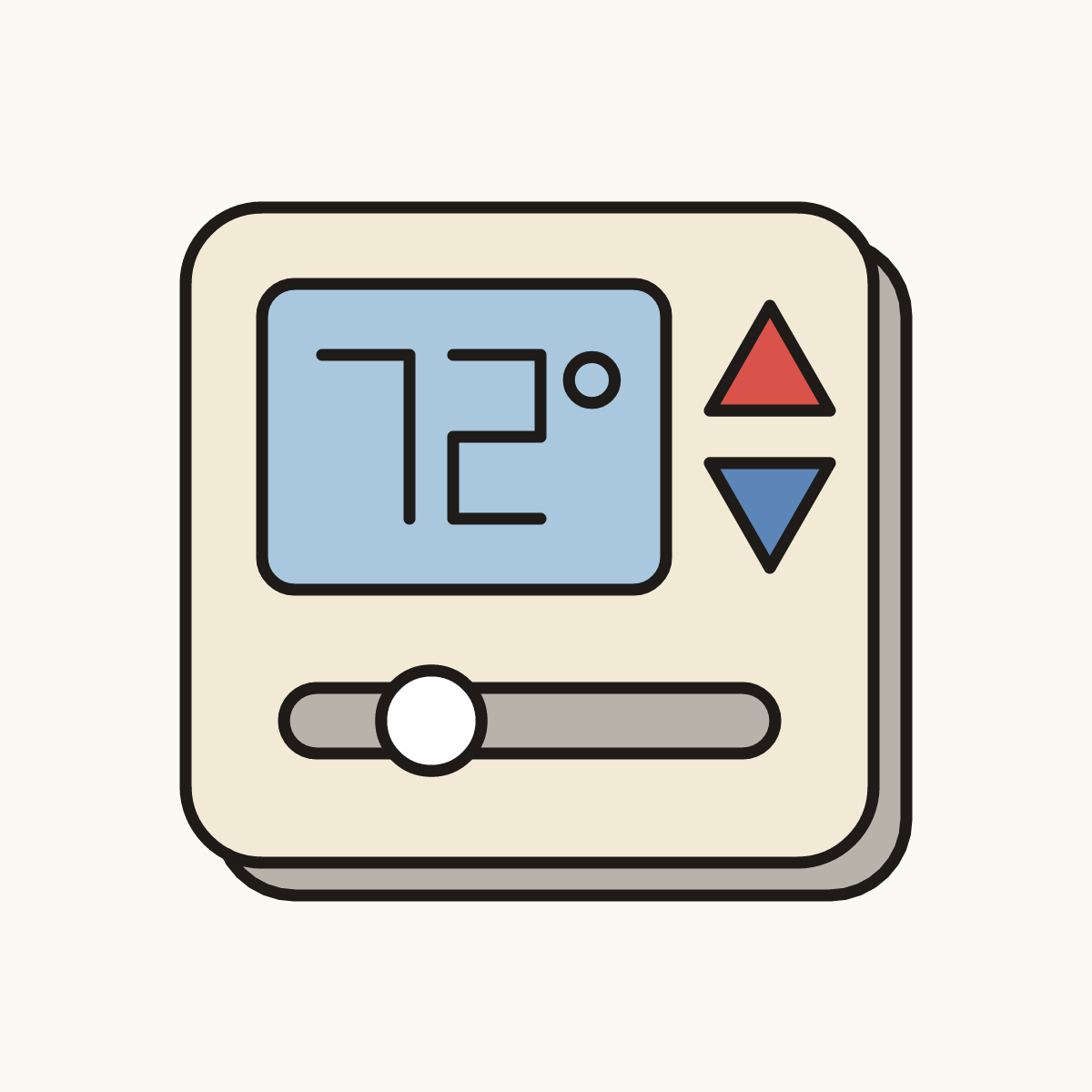 Finished drawing of a thermostat