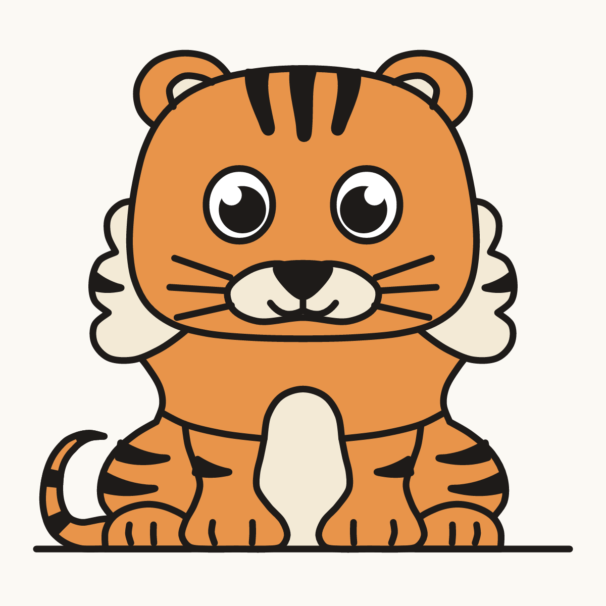 Finished drawing of a tiger