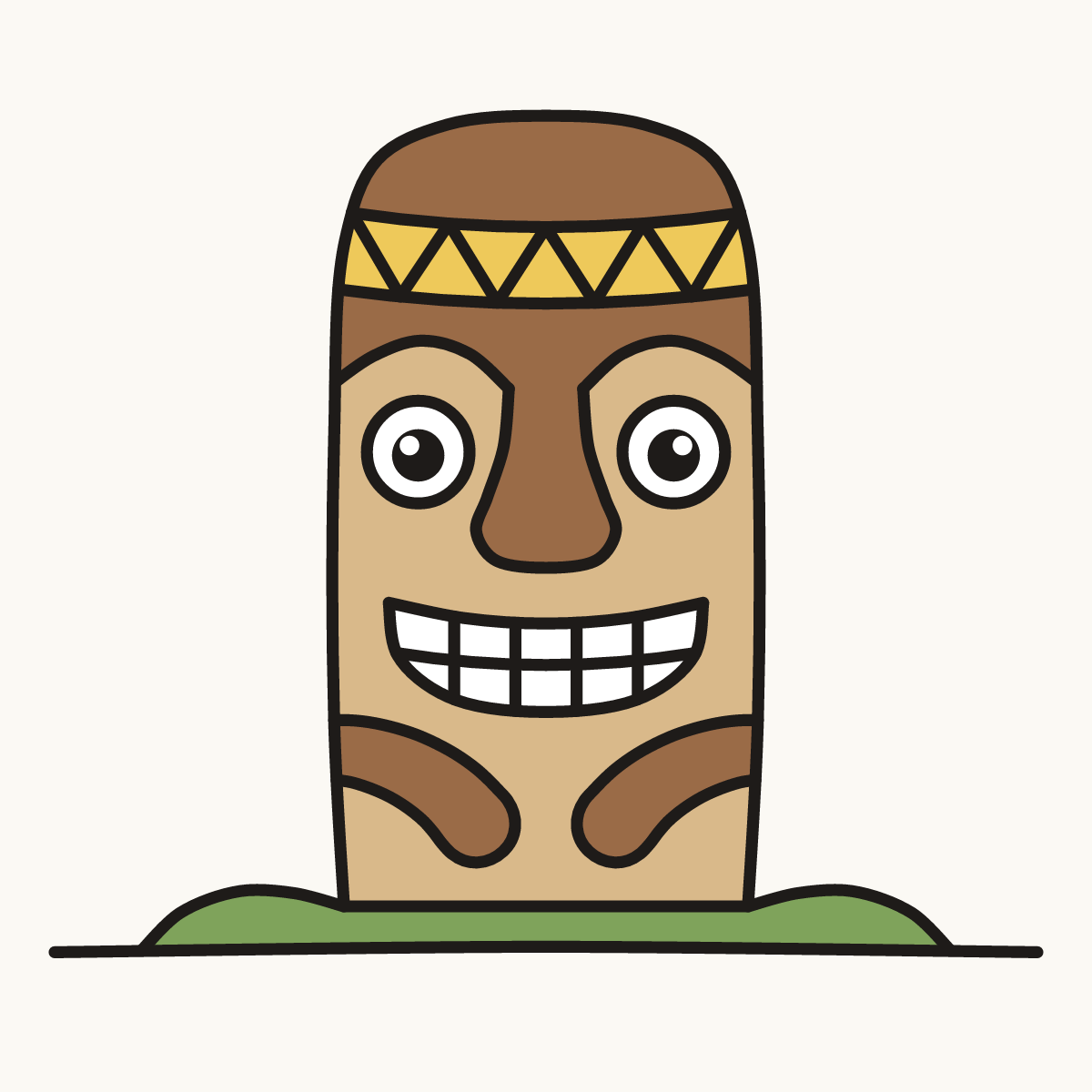 Finished drawing of a tiki statue