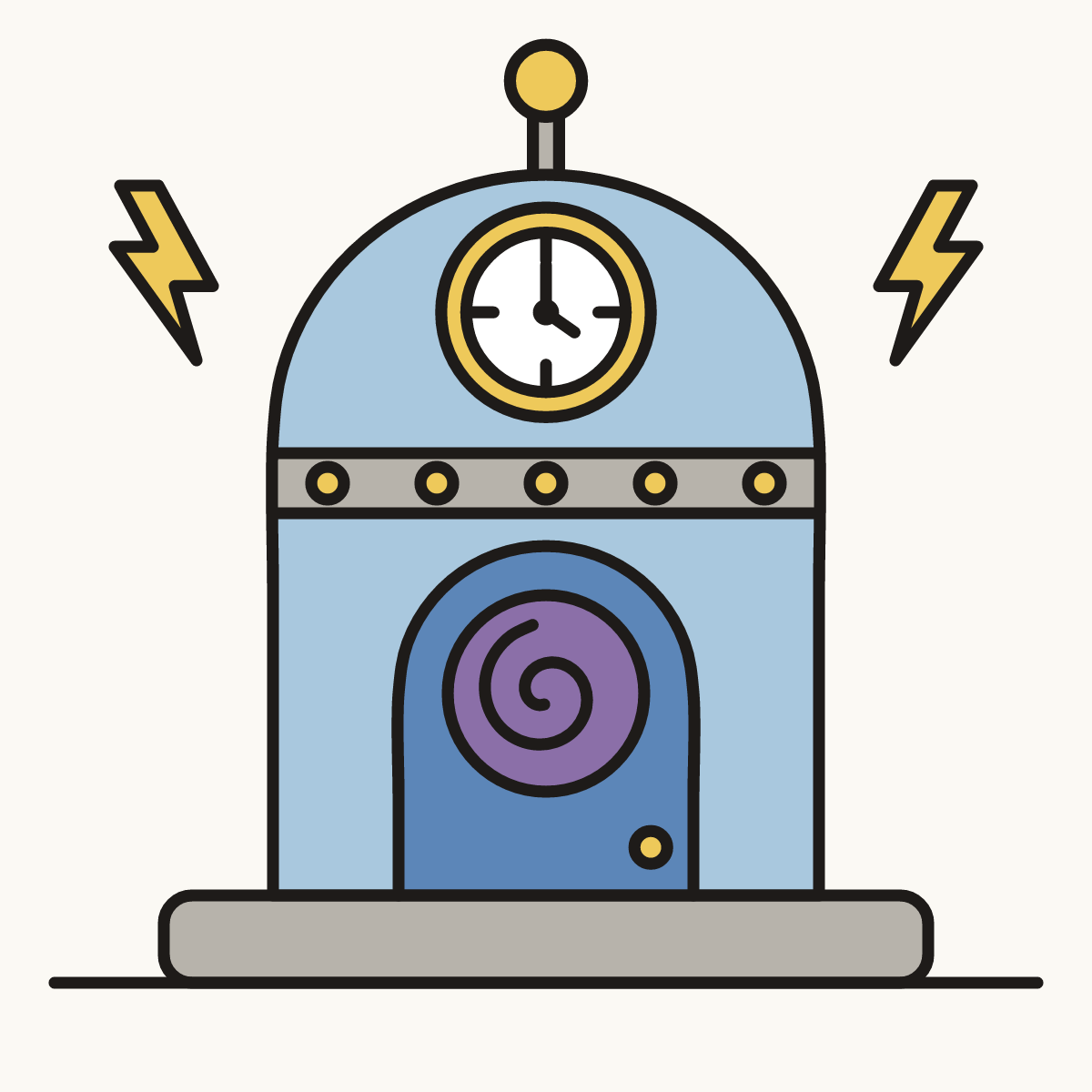 Finished drawing of a time machine