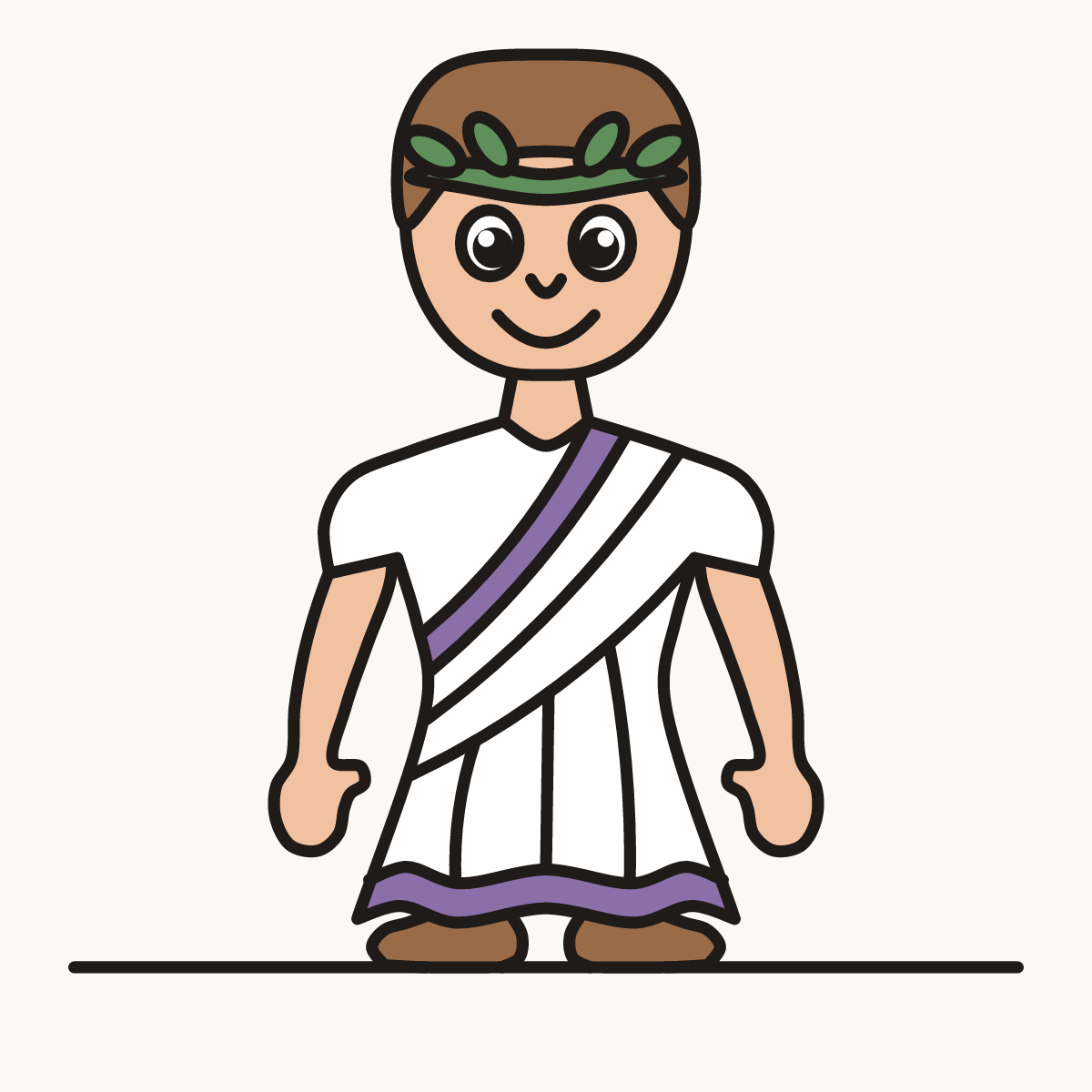 Finished drawing of a toga