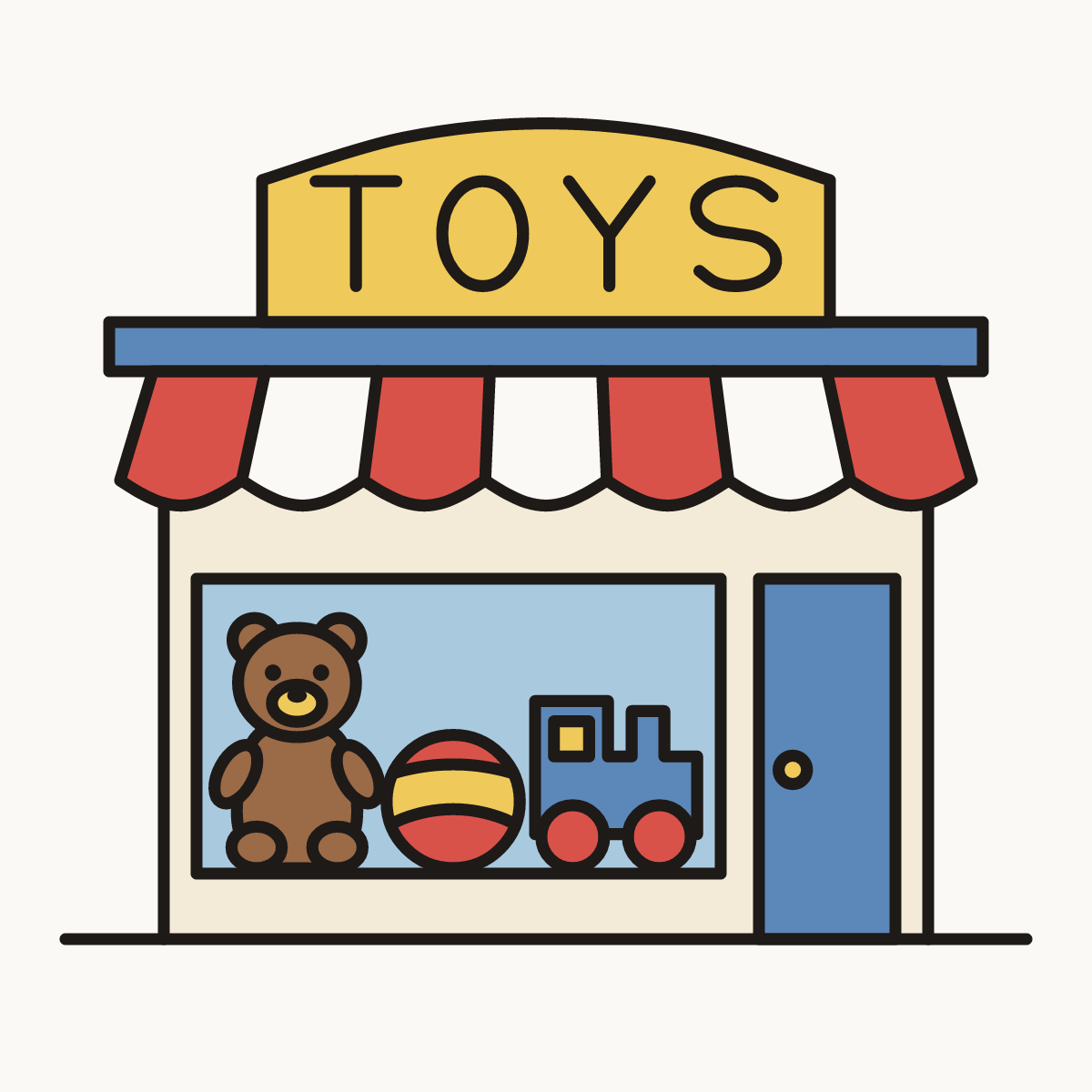 Finished drawing of a toy shop