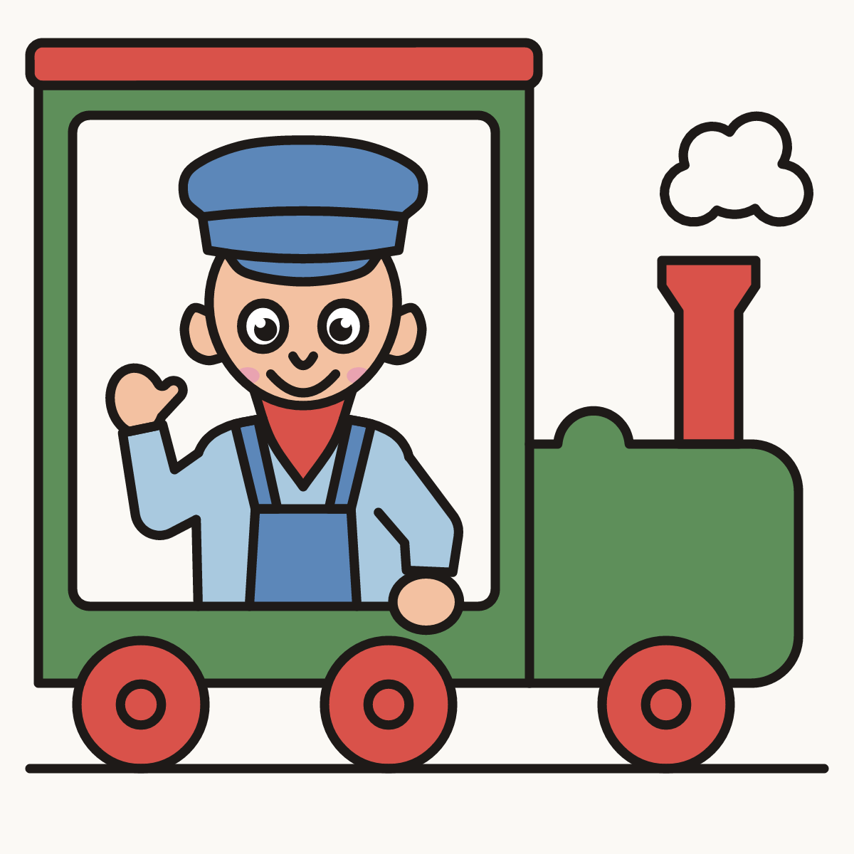 Finished drawing of a train driver