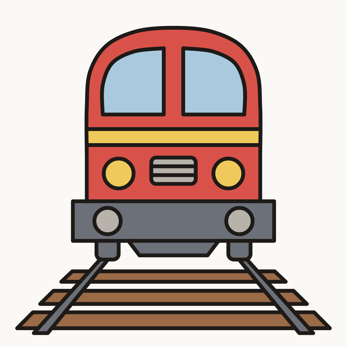 Finished drawing of a train front